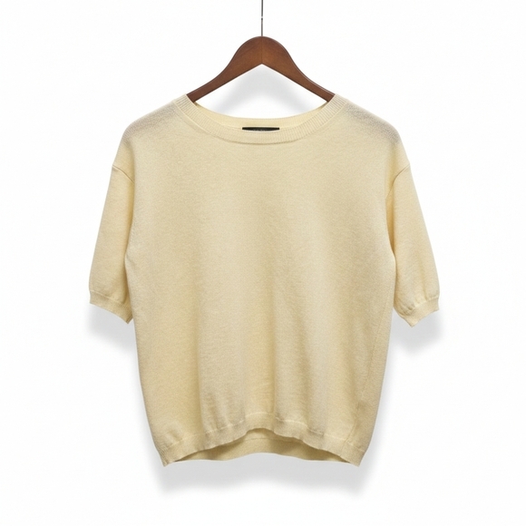 bianco and blu Sweaters - NWT Bianco & Blu Italy Wool Cashmere Silk Sweater - Butter Yellow Luxury Knit